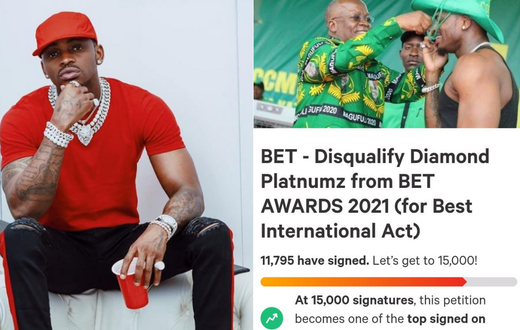 Tanzanians' petition to have BET disqualify Diamond from this year’s Awards