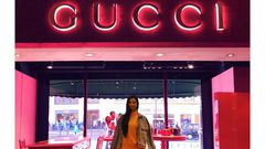 Firyal Nur Al Hossain at a Gucci store