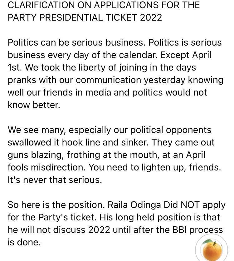 ODM statement