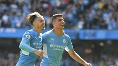 Rodrigo (right) scored Manchester City's fourth goal as they thrashed Arsenal
