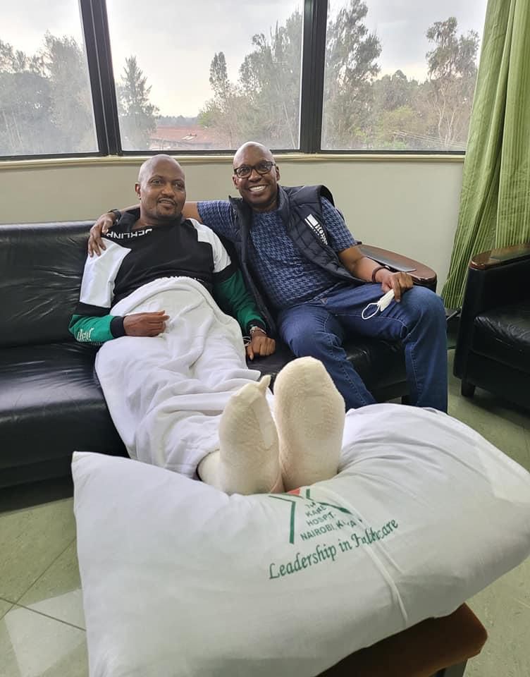 Gatundu South MP Moses Kuria with Jimi Wanjigi