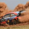 JUNE 24: Ott Tanak of Estonia and Martin Jarveoja of Estonia compete with their Hyundai Shell Mobis WRT Hyundai i20 Coupe WRC during Day One of the FIA World Rally Championship Kenya on June 24, 2021 in Nairobi, Kenya. (Photo by Massimo Bettiol/Getty I...