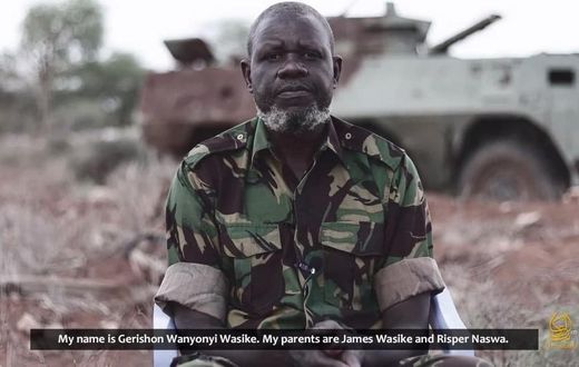 KDF soldier Gerishon Wesike as captured in a video released by Al Shabaab