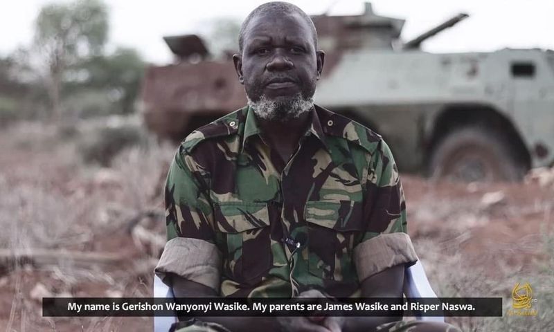 KDF soldier Gerishon Wesike as captured in a video released by Al Shabaab