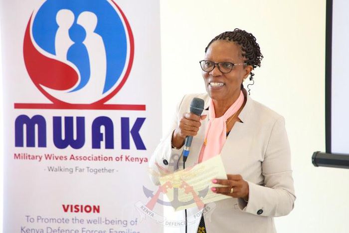 The Military Wives Association of Kenya chairperson Tabitha Kibochi