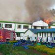 A dormitory on fire at Kakamega High School