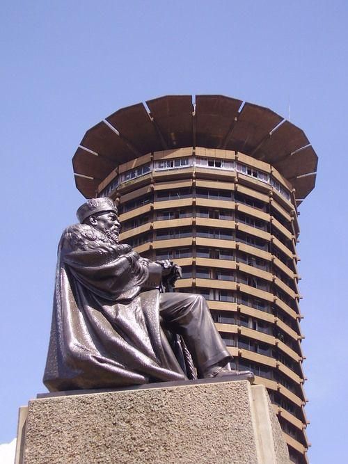 The 12-foot statue of Kenya’s first President Jomo Kenyatta at KICC