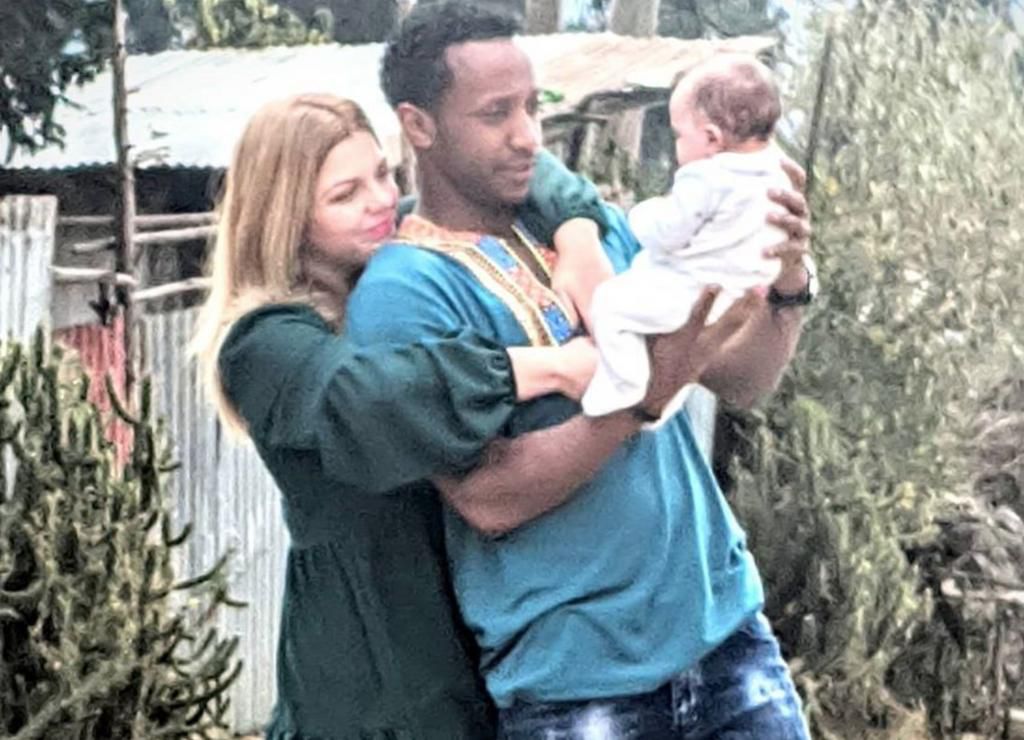 Ariela Weinberg her boyfriend, Biniyam Shibre and son Avi