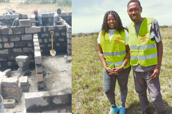Omosh show off progress of the three-bedroom Houses he is being built