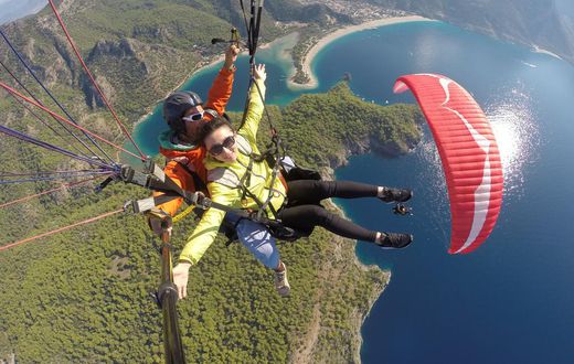 Paragliders enjoying a wonderful flight