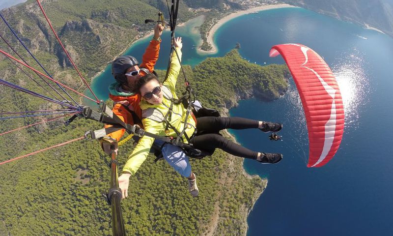 Paragliders enjoying a wonderful flight