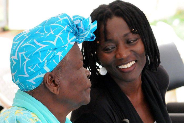 The late Mama Sarah Onyango Obama with President Barrack Obama's half sister Auma Obama