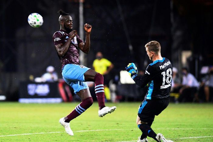 Sierra Leone match-winner Kei Kamara (L) playing for Colrado Rapids in Major League Soccer last year.