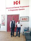 Hamptons Hospital CEO Hon. Dr. Maurice Siminyu (left) and Atos Senior project manager for SADC region Virgil Shetty at Hamptons Hospital in Mwale Medical and Technology City on June 8th, 2021