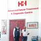 Hamptons Hospital CEO Hon. Dr. Maurice Siminyu (left) and Atos Senior project manager for SADC region Virgil Shetty at Hamptons Hospital in Mwale Medical and Technology City on June 8th, 2021