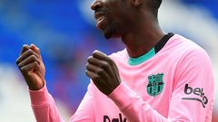 Le milieu de terrain français Ousmane Dembélé lors du match de Liga entre son club de Barcelone et Eibar, le 22 mai 2021 à Eibar