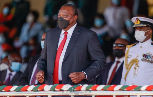 President Uhuru Kenyatta at Jomo Kenyatta Stadium during Madaraka Day celebrations
