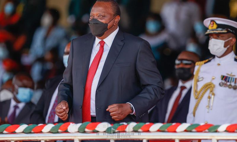 President Uhuru Kenyatta at Jomo Kenyatta Stadium during Madaraka Day celebrations
