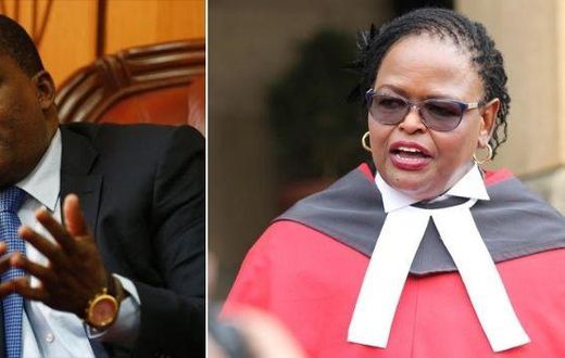 National Assembly Speaker Justin Muturi and Chief Justice Martha Koome