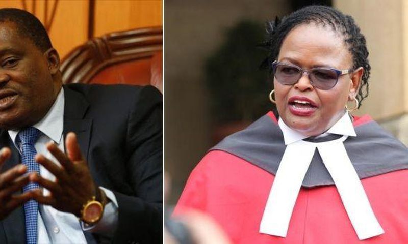 National Assembly Speaker Justin Muturi and Chief Justice Martha Koome