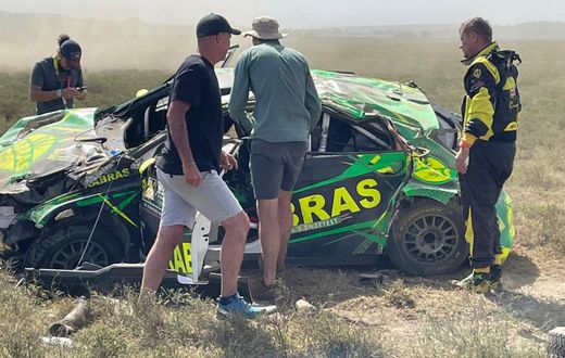 Safari Rally car number 26, driven by Tej Rai, who crashed on Day 1 of WRC at Naivasha