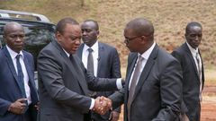 President Uhuru Kenyatta (left) and State House Chief of Staff Nzioka Waita (right)
