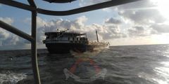 “We developed technical complications after our water pump failed and water started flooding the boat’s main engine shutting it down," said Chief Engineer Swaleh. (COURTESY:KDF)