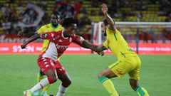 Gelson Martins (L) scored Monaco's goal in their draw with Nantes