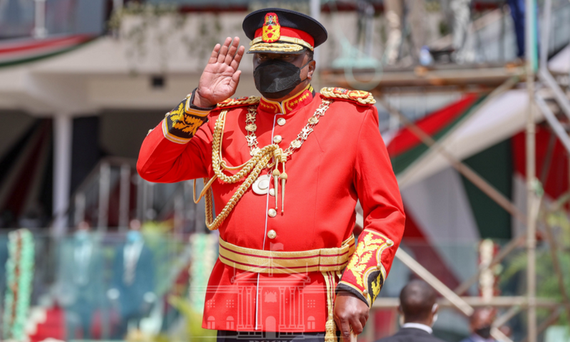 President Uhuru Kenyatta during the 2021 Jamhuri Day celebrations