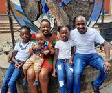 DJ Krowbar, wife Wanjiru Karumba and their 3 children