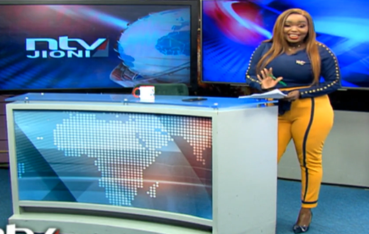 NTV's Fridah Mwaka presenting the news bulletin