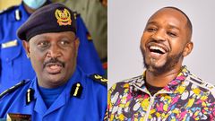 Inspector General of Police Hillary Mutyambai and activist Boniface Mwangi