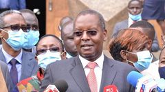 National Assembly Majority Leader Amos Kimunya during a past press briefing
