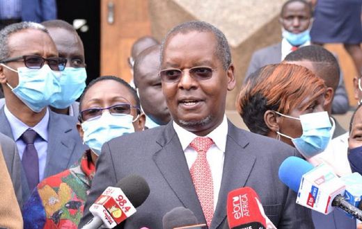 National Assembly Majority Leader Amos Kimunya during a past press briefing