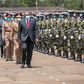 President Uhuru Kenyatta during a pass out parade at the KDF's Recruits Training School in Eldoret