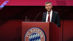 Bayern Munich president Herbert Hainer addresses the club's AGM on Thursday