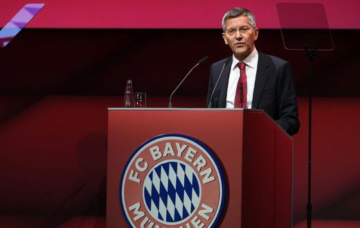 Bayern Munich president Herbert Hainer addresses the club's AGM on Thursday