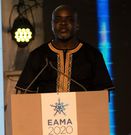 Marketing Society of Kenya CEO Edward Oswe speaking at the EAMA 2020 Awards