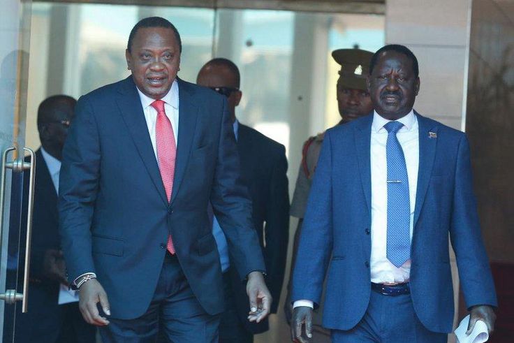 President Uhuru Kenyatta and Orange Democratic Movement (ODM) party leader Raila Odinga