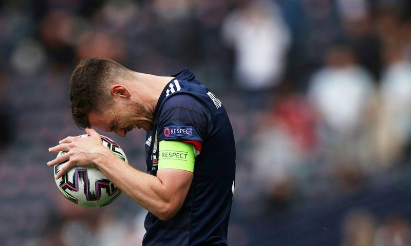 Scotland captain Andy Robertson could not prevent a 2-0 defeat to the Czech Republic