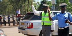 Traffic police officers at work