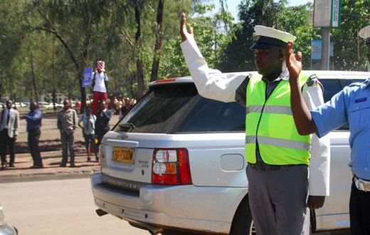 Traffic police officers at work