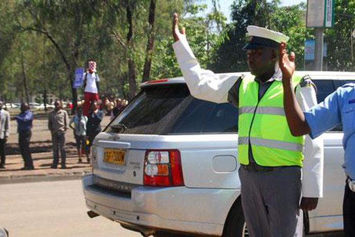 Traffic police officers at work