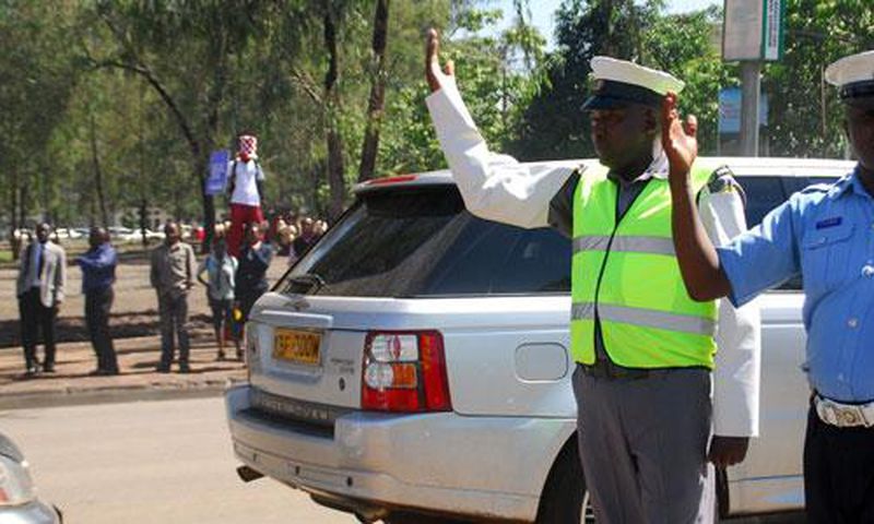 Traffic police officers at work