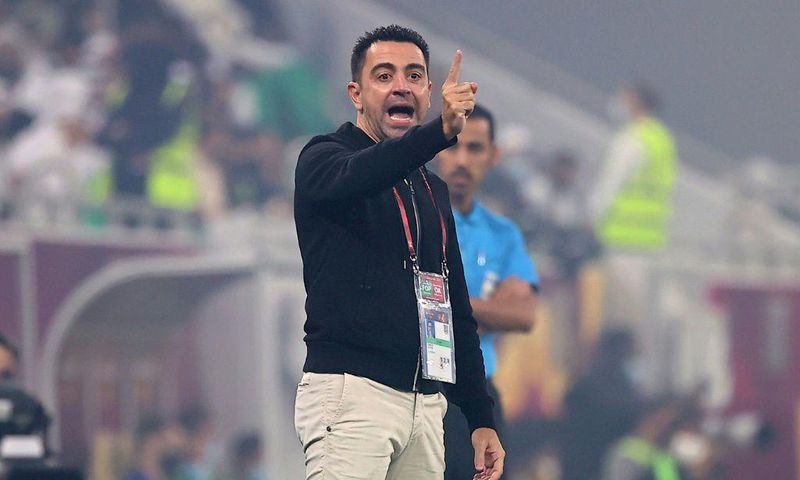 Pointing the way:  Xavi guided Al-Sadd to victory in the Amir Cup final on October 22