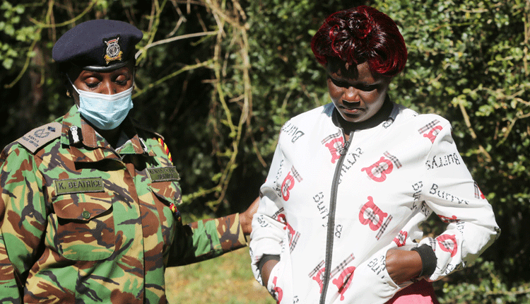 Beatrice Kiraguri, Nakuru County Police Commander condoles Joyce Ndunge, wife to the late police constable Bernard Sivo