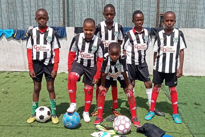 Children in the A3T Soccer Academy donning the kits donated from RHP Colts FC (Courtesy of A3T)