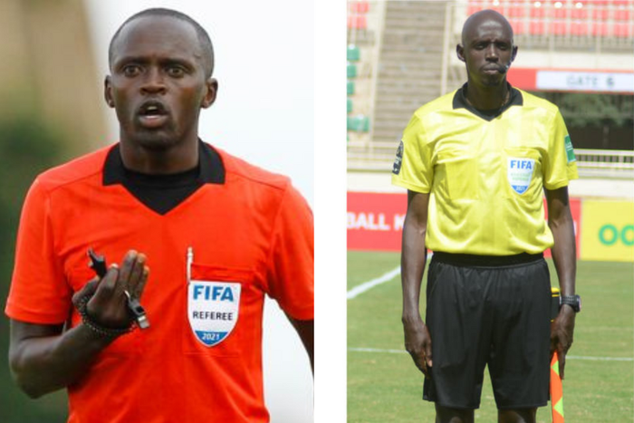 Elite Kenyan referees Peter Waweru Kamaku (left) and Gilbert Cheruiyot (right) have been selected for the 2021 Africa Cup of Nations final tournament in Cameroon beginning January 9 to 6 February 2022.