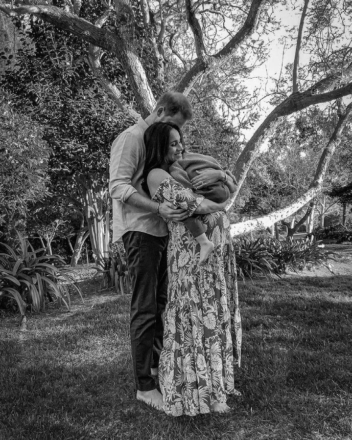 Meghan and Harry with their son Archie, Feb 14th 2021 when they announced they were expecting their second child/ Photo/ Misan Harriman