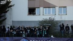 Seeing Red: Even though the match was played behind closed doors, Red Star fans found ways to cheer their tea to a cup victory over Lens